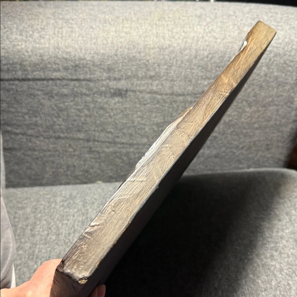 Large Hand-Carved Buddha Wall Art Silver Leaf Wood Relief Panel Zen Decor 11x16 - Picture 6 of 10